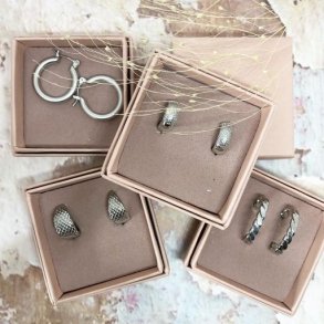 RHODIUM (SØLVLOOK) ØRERINGE