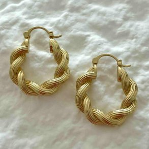 FRIIHOF+SIIG - CHUNKY TWIST - GULDBELAGTE RERINGE 