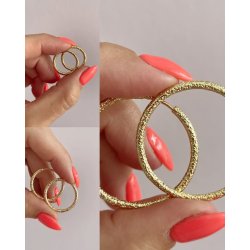 FRIIHOF+SIIG - GIA HOOPS BRUSHED (MELLEM) - GULDBELAGTE �RERINGE