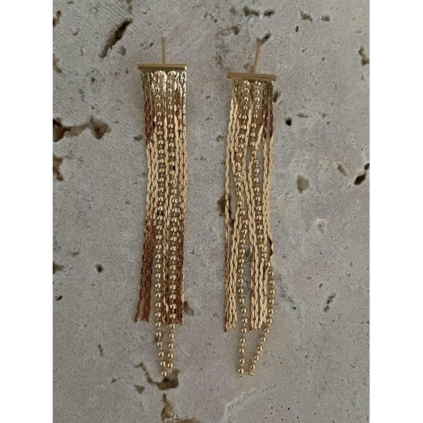 FRIIHOF+SIIG - DREAMY TASSEL - GULDBELAGTE �RERINGE