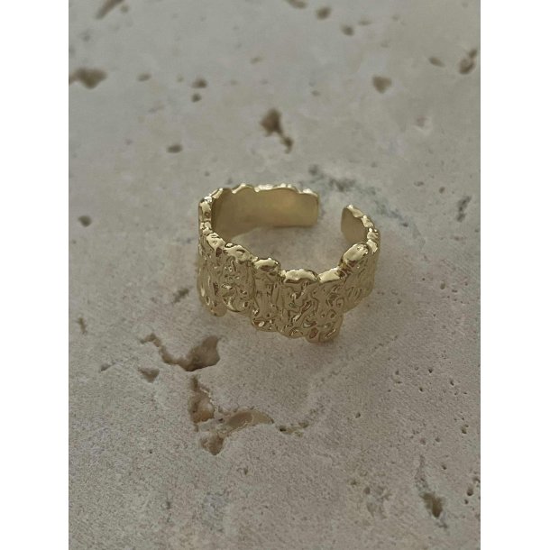 FRIIHOF+SIIG - GULDBELAGT FINGERRING - JUSTERBAR