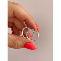 FRIIHOF+SIIG - GIA HOOPS BRUSHED (LILLE) - RHODIUM (S�LVLOOK) �RERINGE
