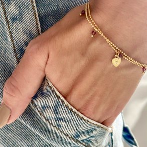 FRIIHOF+SIIG - TINY HEART - GULDBELAGT ARMBND