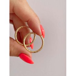 FRIIHOF+SIIG - GIA HOOPS BRUSHED (MELLEM) - GULDBELAGTE �RERINGE
