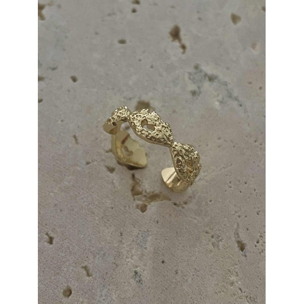 FRIIHOF+SIIG - BALI - GULDBELAGT FINGERRING - JUSTERBAR