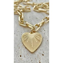 FRIIHOF+SIIG - CHUNKY HEART - GULDBELAGT HALSKDE