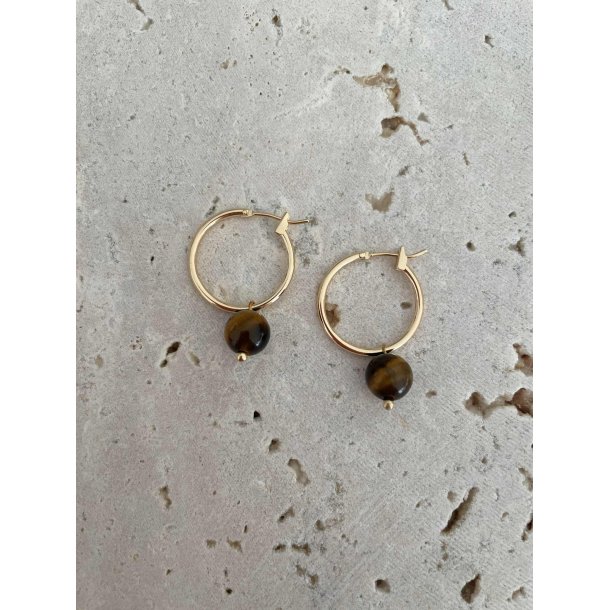 FRIIHOF+SIIG - TIGEREYE (LILLE) - GULDBELAGTE �RERINGE