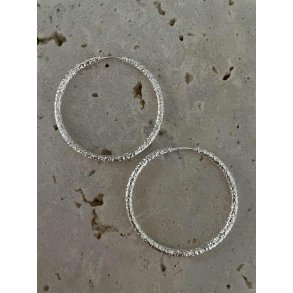 FRIIHOF+SIIG - GIA HOOPS BRUSHED (STOR) - RHODIUM (S�LVLOOK) �RERINGE