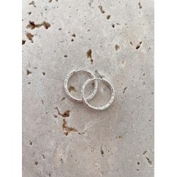 FRIIHOF+SIIG - GIA HOOPS BRUSHED (LILLE) - RHODIUM (S�LVLOOK) �RERINGE