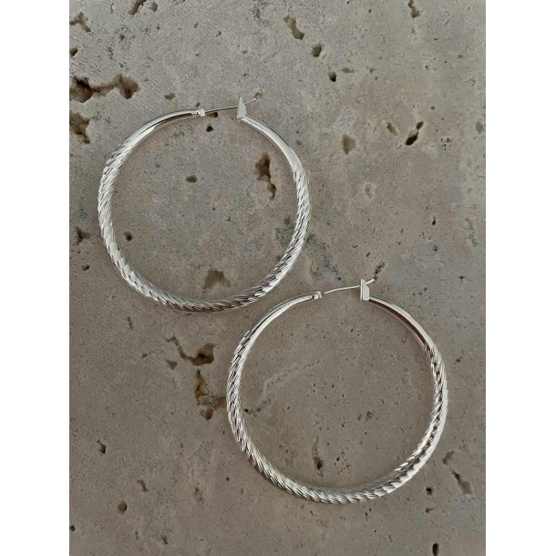 FRIIHOF+SIIG - ALLISON HOOPS - RHODIUM (S�LVLOOK) �RERINGE