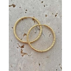 FRIIHOF+SIIG - GIA HOOPS BRUSHED (STOR) - GULDBELAGTE �RERINGE