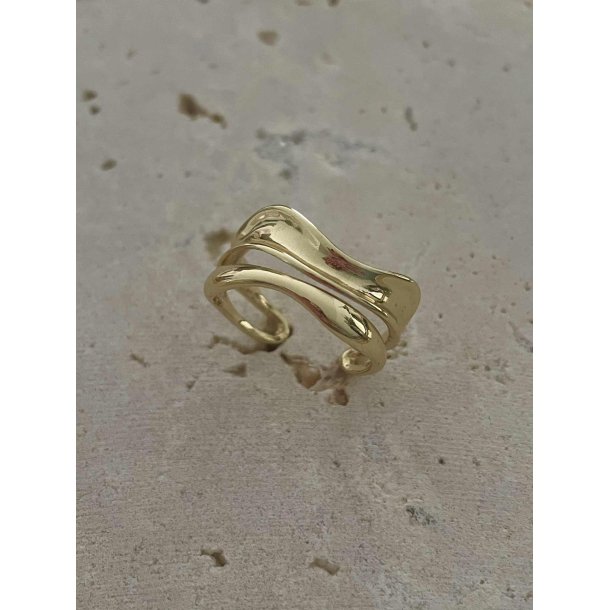FRIIHOF+SIIG - GULDBELAGT FINGERRING - JUSTERBAR