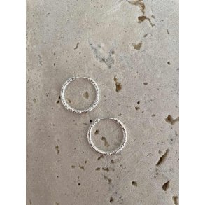 FRIIHOF+SIIG - GIA HOOPS BRUSHED (LILLE) - RHODIUM (S�LVLOOK) �RERINGE