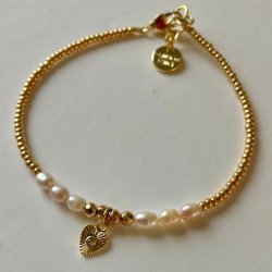 FRIIHOF+SIIG - HEART - GULDBELAGT ARMBND 