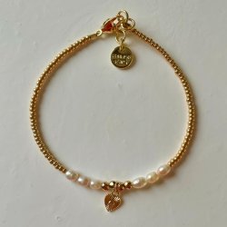 FRIIHOF+SIIG - HEART - GULDBELAGT ARMBND 