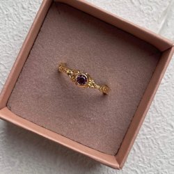 FRIIHOF+SIIG - HAMMERED - GULDBELAGT FINGERRING - JUSTERBAR