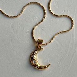 FRIIHOF+SIIG - MOON - GULDBELAGT HALSKDE 