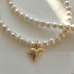 FRIIHOF+SIIG - HALSKDE - GULDBELAGT HJERTE 