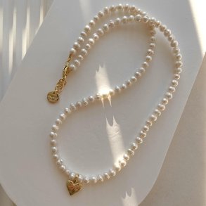 FRIIHOF+SIIG - HALSKDE - GULDBELAGT HJERTE 