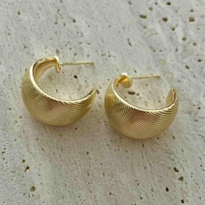 FRIIHOF+SIIG - BRUSHED HOOPS - GULDBELAGTE RERINGE 