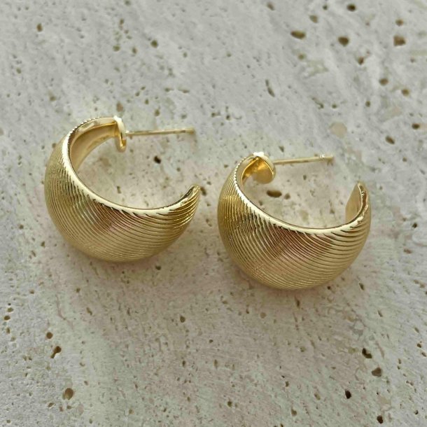 FRIIHOF+SIIG - BRUSHED HOOPS - GULDBELAGTE RERINGE 