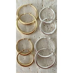 FRIIHOF+SIIG - BIG HOOPS - RHODIUM (SLVLOOK) RERINGE 