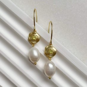 FRIIHOF+SIIG - GULDBELAGTE RERINGE - WHITE PEARL