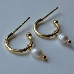 FRIIHOF+SIIG - GULDBELAGTE RERINGE - WHITE PEARL