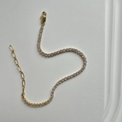 FRIIHOF+SIIG - TENNIS - GULDBELAGT ARMBND 