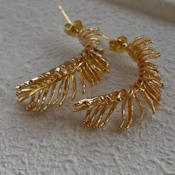 FRIIHOF+SIIG - ART DECO FEATHER - GULDBELAGTE RERINGE 