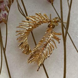 FRIIHOF+SIIG - ART DECO FEATHER - GULDBELAGTE RERINGE 