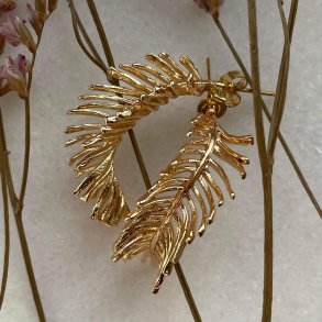 FRIIHOF+SIIG - ART DECO FEATHER - GULDBELAGTE RERINGE 