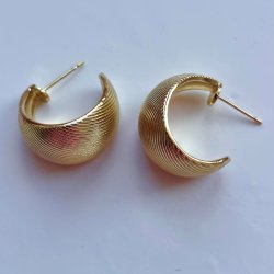 FRIIHOF+SIIG - BRUSHED HOOPS - GULDBELAGTE RERINGE 