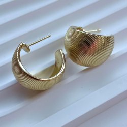 FRIIHOF+SIIG - BRUSHED HOOPS - GULDBELAGTE RERINGE 